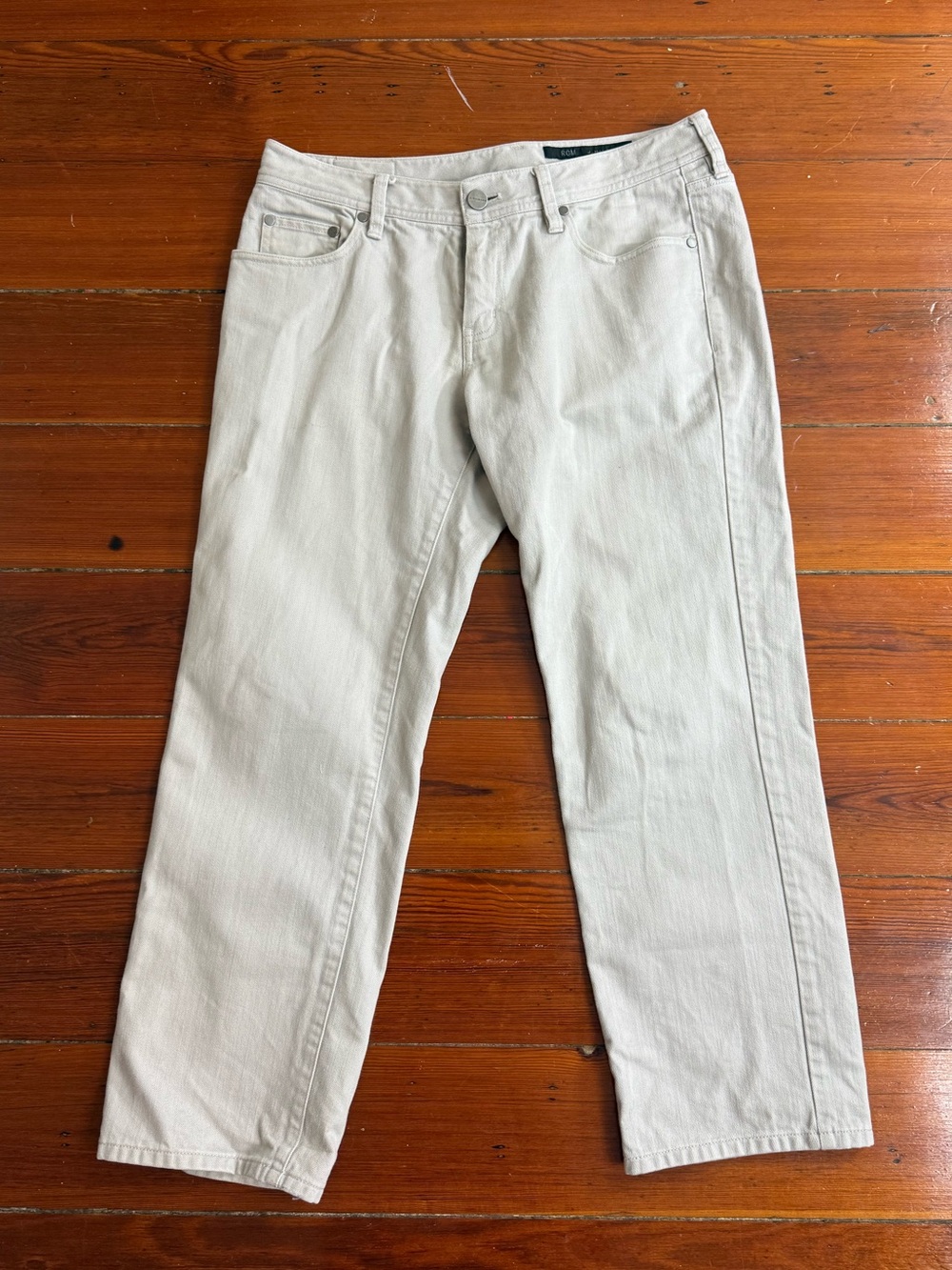 J. Hilburn Custom Tailored 100% Cotton Gray Straight Leg Pants Men’s Sz 32 💚🍄